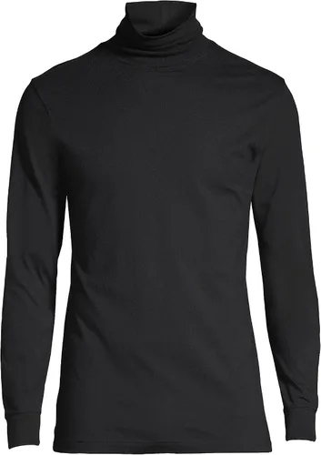 Vista 3 de Lands' End - Camisa de cuello alto Super-T de mezcla de algodón para hombre Negro