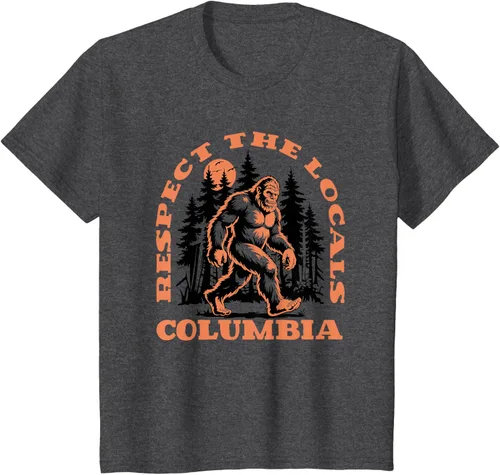 Vista 15 de Columbia Bigfoot Respect the Locals - Camiseta retro Sasquatch