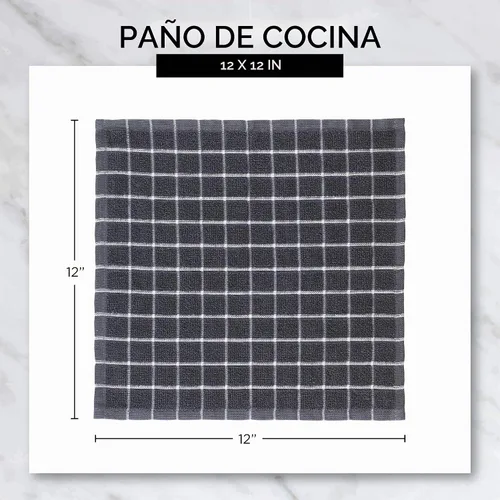 Vista 7 de DII Everyday Kitchen Collection - Juego de paños de cocina surtidos, 12 x 12, verde antiguo, 5 unidades Verde envejecido