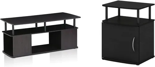 Vista 9 de Furinno Juego de mesa auxiliar y mesa auxiliar (2 piezas) Jaya Utility Design Mesa auxiliar + juego simplista de 2 mesas auxiliares