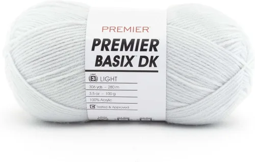 Vista 47 de Premier Yarns Basix DK - Hilo de peso, hecho de acrílico, hilo ideal para ganchillo y tejido, lavable a máquina, rubor, 3.5 onzas, 306 yardas