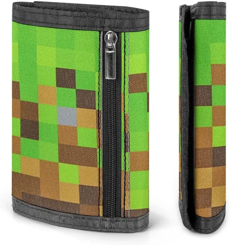 Vista 3 de Billetera para niños y niñas, billeteras triples para niños de 4 a 18 años, bonita cartera de ladrillo Kawaii para niños, bolso para niños