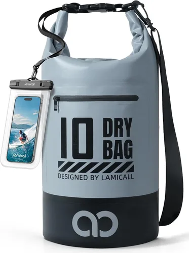 Vista 13 de Lamicall Bolso Seco Pequeño, Bolso Impermeable - [Duradero y Flotante] Bolso a Prueba de Agua de 1.32/2.64/5.28/7.92/10.56 galones con Funda