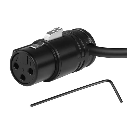 Vista 3 de Cable de micrófono XLR macho a XLR hembra de 1.3 pies, ángulo ajustable, perfil bajo, cable de micrófono blindado equilibrado de 3 pines