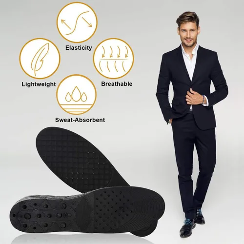 Vista 5 de Plantillas de aumento de altura de 2 capas para hombres, inserciones de altura de zapatos para hacerte más alto, suelas de elevación invisibles
