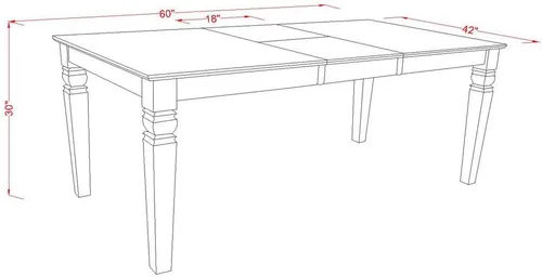 Vista 4 de HomeStock Baroque Brilliance - Juego de cocina de 7 piezas consta de una mesa rectangular con hojas de mariposa y 6 sillas de comedor, 42 x 60