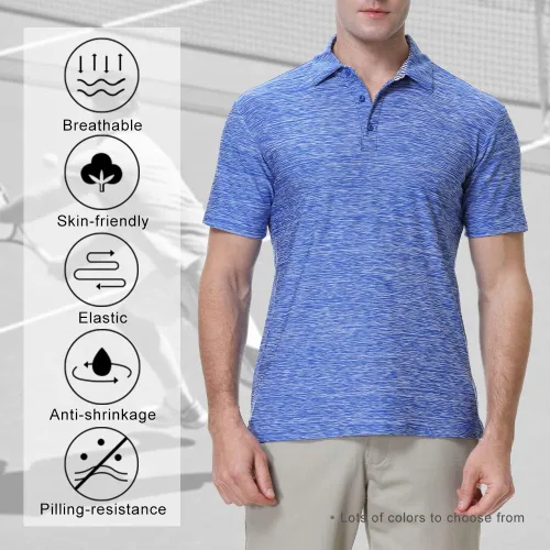 Vista 3 de Wirltte Camisa de golf para hombre casual absorbe la humedad transpirable de secado rápido para hombre