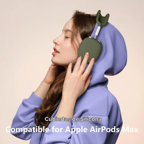 Vista 6 de Funda de silicona para AirPods Max 2/AirPod Max (2026/2024/2020), verde Verde militar-C3