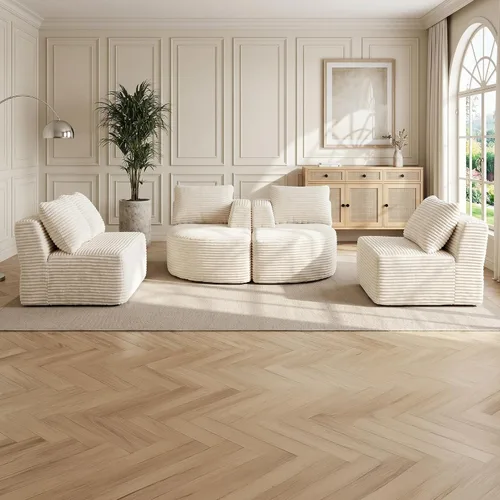 Vista 9 de Sofás seccionales Cloud de 144 pulgadas para sala de estar, moderno sofá modular en forma de U con diván, cómodo sofá sin estructura de asiento Beige
