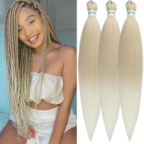 Vista 94 de Cabello trenzado para niños preestirado de 16 pulgadas, color negro para niños, trenzas sin nudos