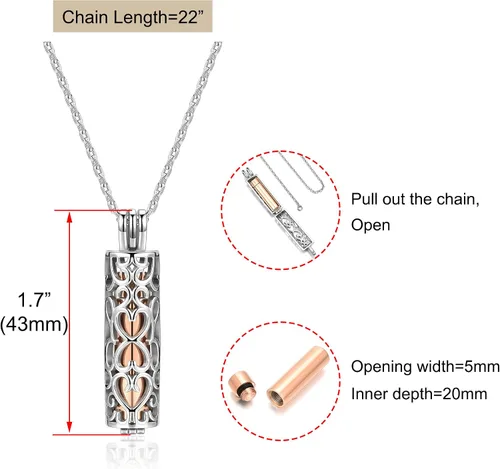 Vista 5 de Zysta Collar con medallón de urna para cenizas, colgante de gota de agua hueca/loto, collares para mujeres, urnas, joyería de cremación, regalo