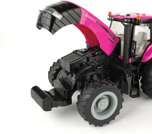 Vista 7 de ERTL 1/16 Big Farm Case IH Magnum Tractor rosa con cargador y luces y sonidos