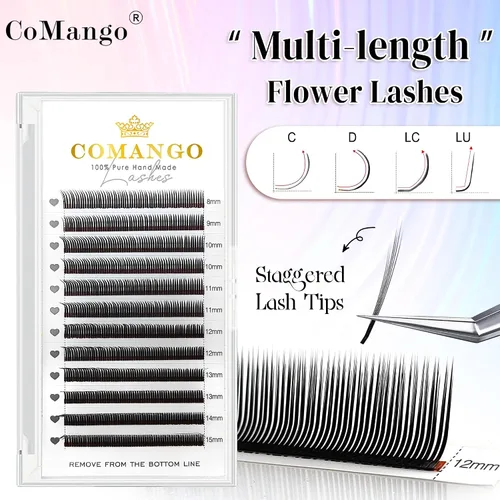Vista 5 de CoMango Spikes - Extensiones de pestañas Flora 6D, color negro mate