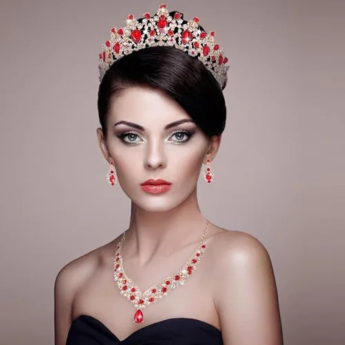 Vista 4 de Kamirola - Corona de reina y tiara corona de princesa para mujeres y niñas, diademas de cristal para novias, disfraces góticos de Halloween
