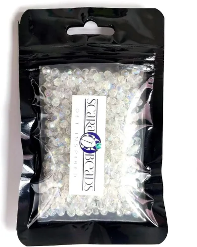 Vista 4 de SCARA Beads 1.8 oz (1.76 oz, cca 600pcs) Cuentas de vidrio checo facetadas redondas 0.157 in Crystal AB