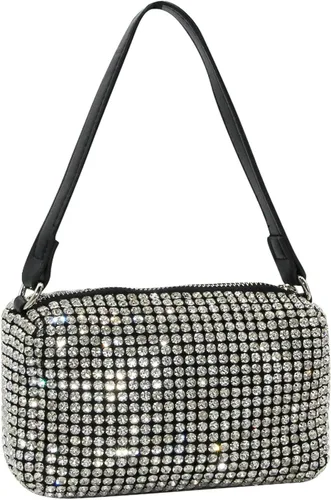 Vista 2 de RARITYUS Bolso de noche para mujer con forma de rosa de satén sedoso con elegante asa de metal para fiesta boda