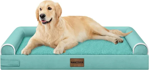 Vista 12 de NANUYA - Cama ortopédica para perros de tamaño mediano/grande, lavable: Camas con almohada para perros de tamaño mediano/grande, sofá de espuma