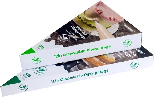Vista 7 de Bolsas de pastelería desechables a base de biológicas de 16 pulgadas, ecológicas para decoración de pasteles, antiestallido, paquete de 150