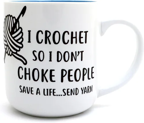 Vista 3 de Taza "I Crochet So I Don't Choke People