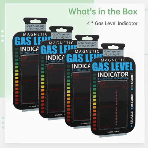 Vista 4 de Homaisson Indicador magnético de nivel de gas de 4 piezas, medidor de tanque de propano reutilizable para cocinas caseras, barbacoas al aire libre