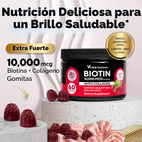 Vista 5 de VitaUp Gomitas Shilajit para energía e inmunidad + gomitas de biotina para el cabello, la piel y las uñas