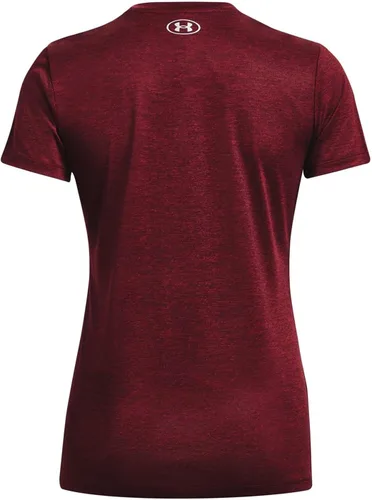 Vista 6 de Under Armour Tech - Camiseta de manga corta y cuello en V para mujer, jaspeada