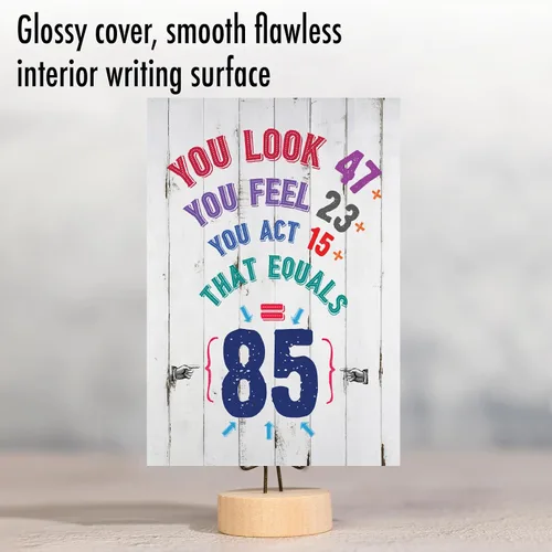 Vista 3 de NobleWorks - Tarjeta de feliz cumpleaños número 85 divertida - Celebración de 85 años, tarjeta de humor de hito para abuelos, padres - Ecuación
