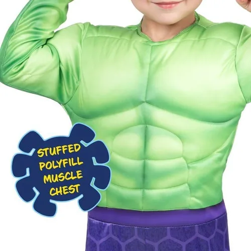Vista 3 de Spidey Amazing Friends Hulk - Disfraz de superhéroe de Marvel, talla infantil