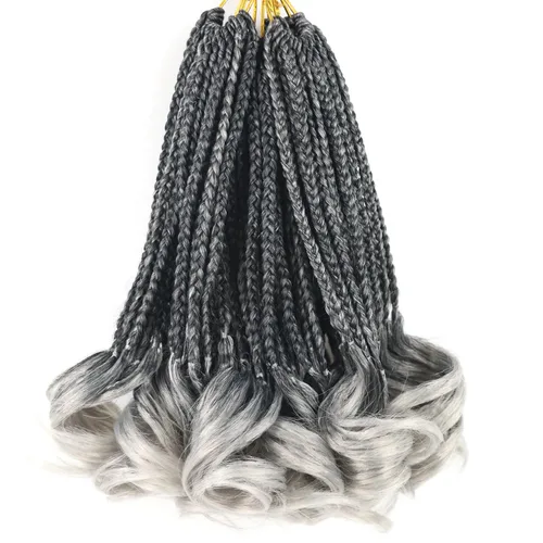 Vista 28 de Cabello para Trenzas Rizo Francés Color 1 Trenzas de Ganchillo Rizo Francés 10 Pulgadas Trenzas de Caja Cabello de Ganchillo para Mujeres y Niños