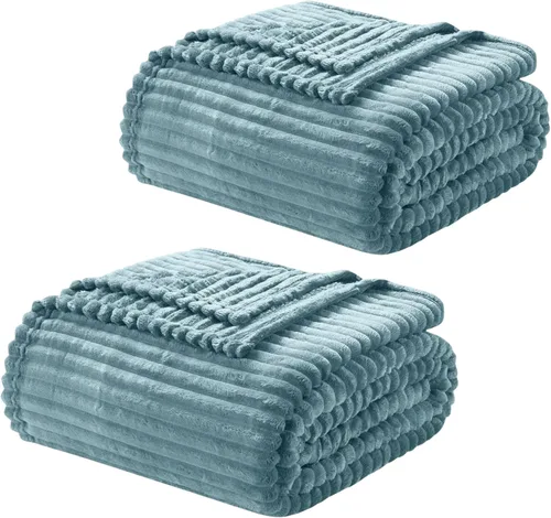 Vista 12 de Nestl - Manta azul para sofá, cobijas cálidas y mullidas para mujeres, cobijas de forro polar suaves y pequeñas para niñas - Azul marino, 127 x 152