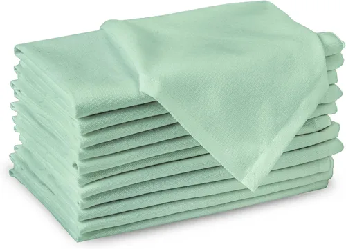 Vista 19 de Encasa XO Juego de 12 servilletas de tela de cóctel Servilletas de mesa de algodón puro Tamaño (9 x 9 pulgadas) B gris sólido Lavable a