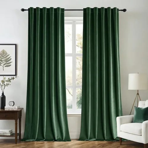 Vista 42 de MIULEE Cortinas de terciopelo de 84 pulgadas de largo, juego de 2 paneles para dormitorio, con pestaña trasera plisada, de lujo, aislamiento