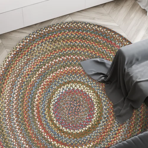 Vista 32 de Rhody Rug Country Jewel CJ35 - Alfombra trenzada ovalada de bronce de 2 x 3 pies, decoración del hogar, alfombra de piso o alfombra de dormitorio
