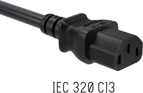 Vista 4 de Cable de alimentación universal de alta resistencia NEMA 5-15P a C13 blindado, 14 AWG, 15A/125V, SJT, negro