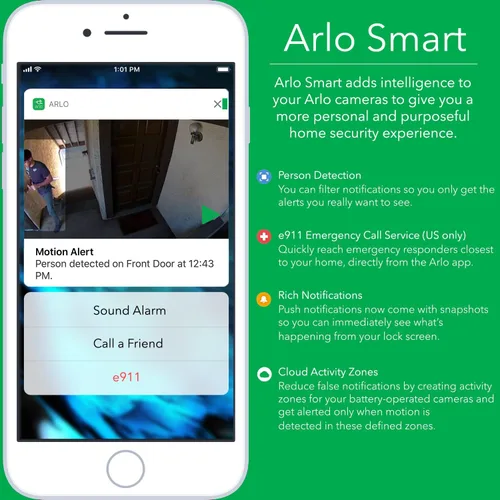 Vista 3 de Sistema de cámaras de seguridad 1 HD Arlo Smart Home