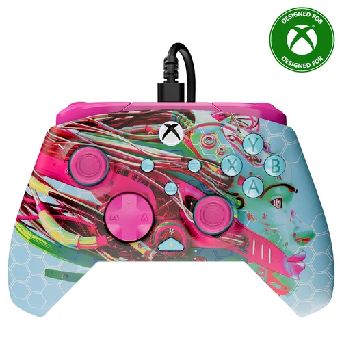 Vista 18 de Turtle Beach Rematch Advanced Wired Gaming Controller Licensed for Xbox Series X S, Xbox One, Windows PC - Colorful, Remappable Buttons, Hair