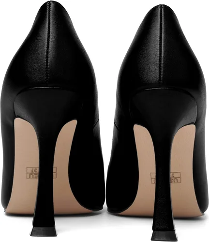 Vista 4 de AMBELIGHT Zapatos de tacón alto con punta puntiaguda mate para mujer, de 4 pulgadas