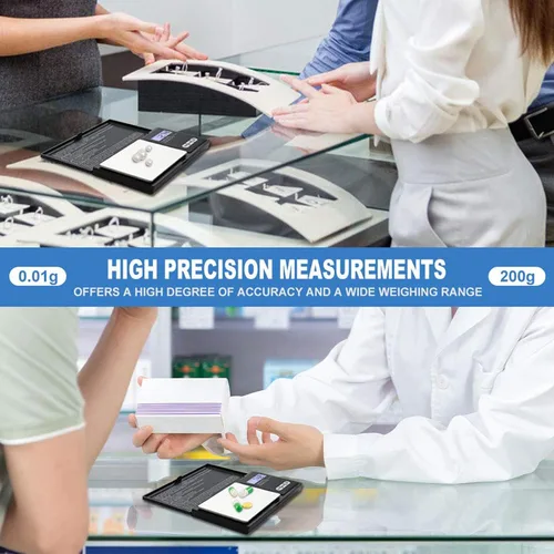 Vista 7 de UNIWEIGH Báscula de gramos, 200 gx0.0.04 oz (7.05 oz x 0.001 oz) báscula digital de bolsillo Electronic Smart Weigh Scale,Portable Small Jewelry