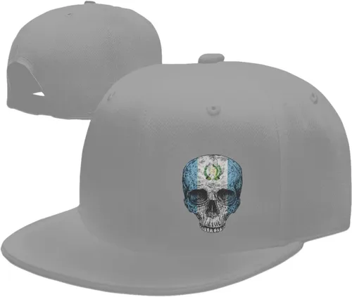 Vista 9 de Sombrero plano con diseño de calavera de Guatemala con bandera de Guatemala