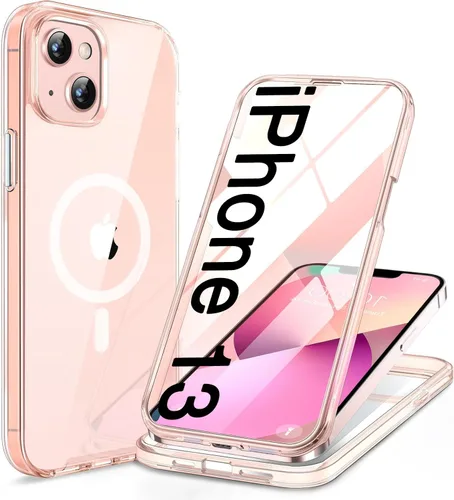 Vista 220 de Miracase - Funda magnética para iPhone 13 Pro Max de 6.7 pulgadas (compatible con MagSafe), transparente, completo, protector de pantalla de vidrio