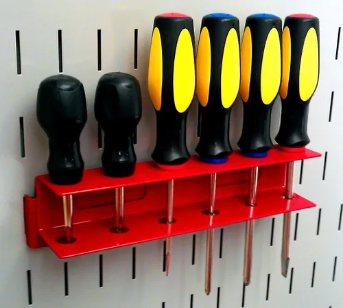 Vista 9 de Juego de accesorios ranurados Wall Control para estación de trabajo, Rojo, KT-400-WRK R
