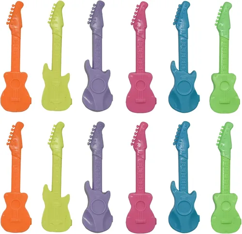 Vista 9 de Maydahui 48 mini bolígrafos de guitarra, bolígrafo de música novedosa, color caramelo, estilo simple, tinta azul para estudiantes escolares y fiestas