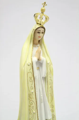 Vista 3 de Vittoria Collection Figura de escultura de estatua de Nuestra Señora de Fátima, Virgen María y Virgen de Fátima, de 16.25 pulgadas, hecha en Italia