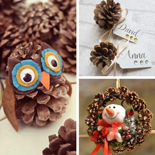 Vista 4 de Supla 30 adornos de piñas de pino preservados reales para colgar de Navidad, de 2 a 3 pulgadas de alto, adornos de piña para colgar en el árbol