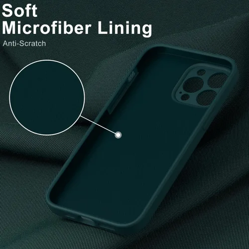Vista 4 de DEENAKIN Funda compatible con iPhone 13 Pro Max con protector de pantalla, silicona suave y sedosa, funda mejorada para cámara, funda protectora