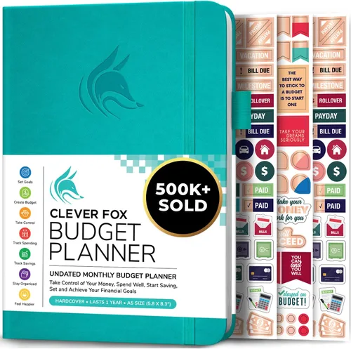 Vista 36 de Clever Fox Planificador de presupuesto de bolsillo, mini cuaderno de seguimiento de gastos. Organizador de presupuestos mensual, cuaderno