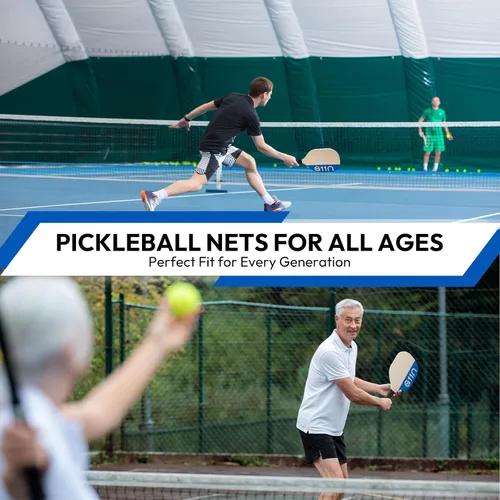 Vista 6 de A11N SPORTS Juego de iniciación de pickleball prémium para entrada, red portátil de 22 pies, marcadores de cancha, 4 paletas, pelotas y bolsa