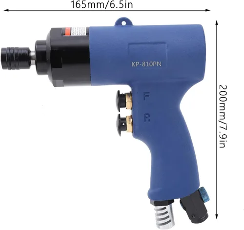 Vista 2 de Pistola de destornillador neumática, herramienta de impacto de aire resistente con interruptor CW CCW, estructura de martillo doble para taladrar
