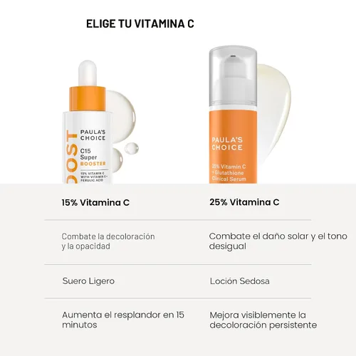 Vista 8 de Paula's Choice Suero con 25% de vitamina C con glutatión y antioxidantes, el suero facial mejora la decoloración, el tono desigual y reafirma, todo