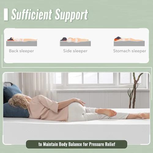 Vista 4 de PayLessHere Colchón de espuma viscoelástica de gel refrescante de 8 pulgadas, certificado CertiPUR-US, colchón transpirable para dormir más fresco